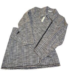 Women's Max Studio Tweed Jacket with Matching Skirt Size Large NWT